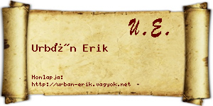 Urbán Erik névjegykártya